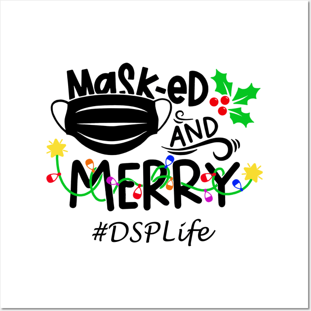 Masked And Merry DSP Christmas Wall Art by binnacleenta